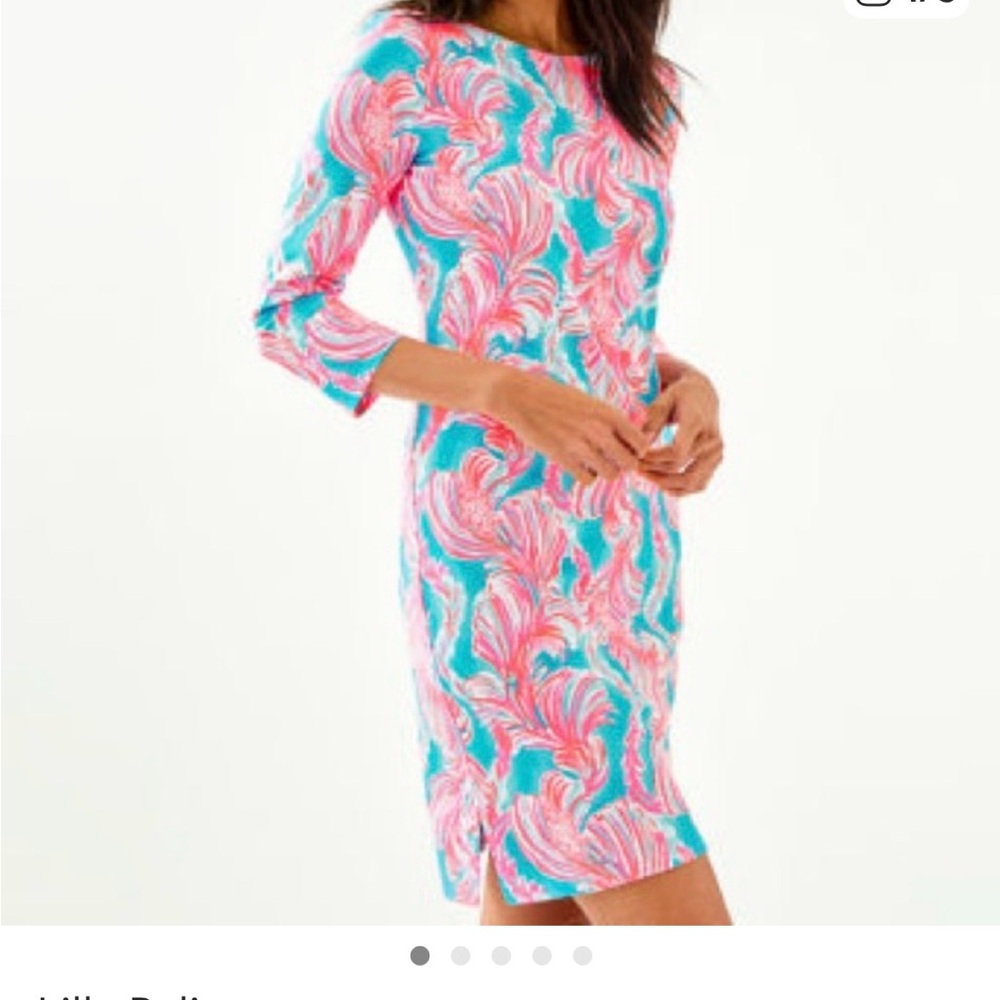 Lilly Pulitzer Pink & Aqua Printed Mini Dress
